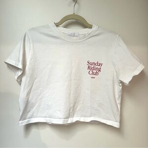 OAK + FORT Classic White Cropped Tee